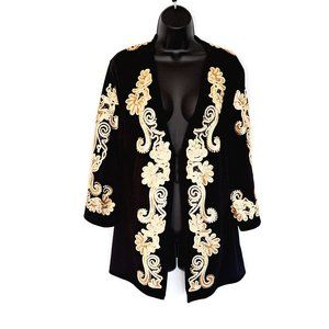 Lauren Michelle Women's Embroidered Black Sweater Size XL